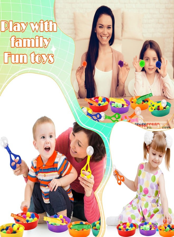 Feradny 141 Pieces Fine Motor Toy Counting Sorting Sensory Bin Filler Include 6 Colorful Sorting Cup 10 Tweezers 5 Bear Ball Clip 120 Hedge Balls for Kid Early Skill Education - Image 5